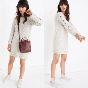 New {Madewell} Donegal Button Sweater Dress Snow White XS